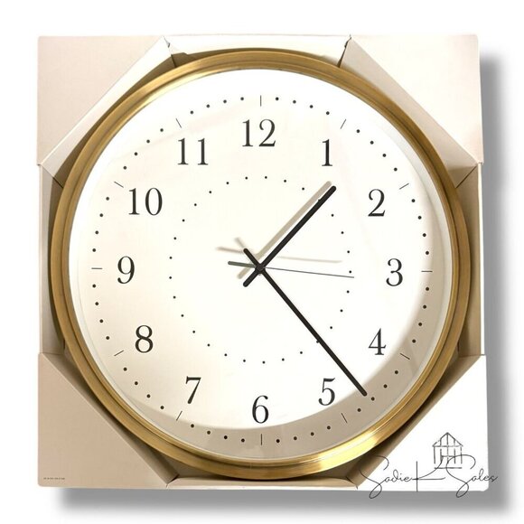 Hearth & Hand Magnolia 20" Brass Analog Circular Wall Clock - Target Spring 2025 - Picture 4 of 4